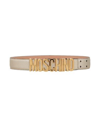 Moschino Leather Belt In Silver