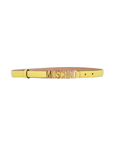 MOSCHINO MOSCHINO LOGO-PLAQUE THIN LEATHER BELT WOMAN BELT YELLOW SIZE 36 LEATHER