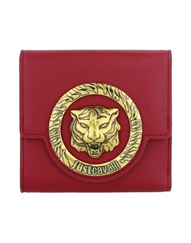 Shop Just Cavalli Logo Plaque Compact Wallet Woman Wallet Red Size - Polyester