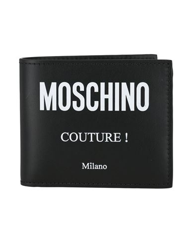 Shop Moschino Logo Leather Bi-fold Wallet Woman Wallet Black Size - Calfskin