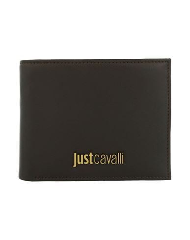 Shop Just Cavalli Logo Plaque Bifold Wallet Man Wallet Brown Size - Calfskin