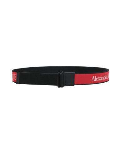 Shop Alexander Mcqueen Logo Camera Belt Man Belt Multicolored Size 42 Polyester In Fantasy