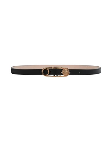 Versace Safety Pin Leather Belt Woman Belt Black Size 39.5 Calfskin