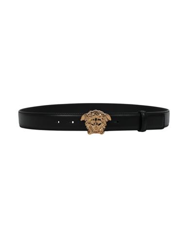 Shop Versace La Medusa Buckle Leather Belt Man Belt Black Size 39.5 Calfskin