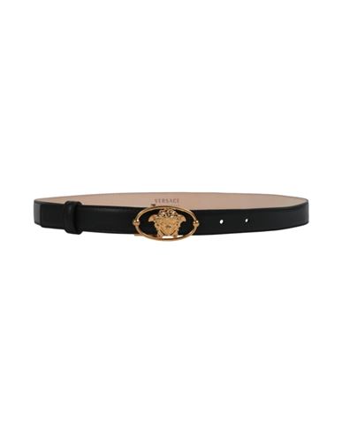 Versace Medusa Leather Belt Woman Belt Black Size 32 Calfskin
