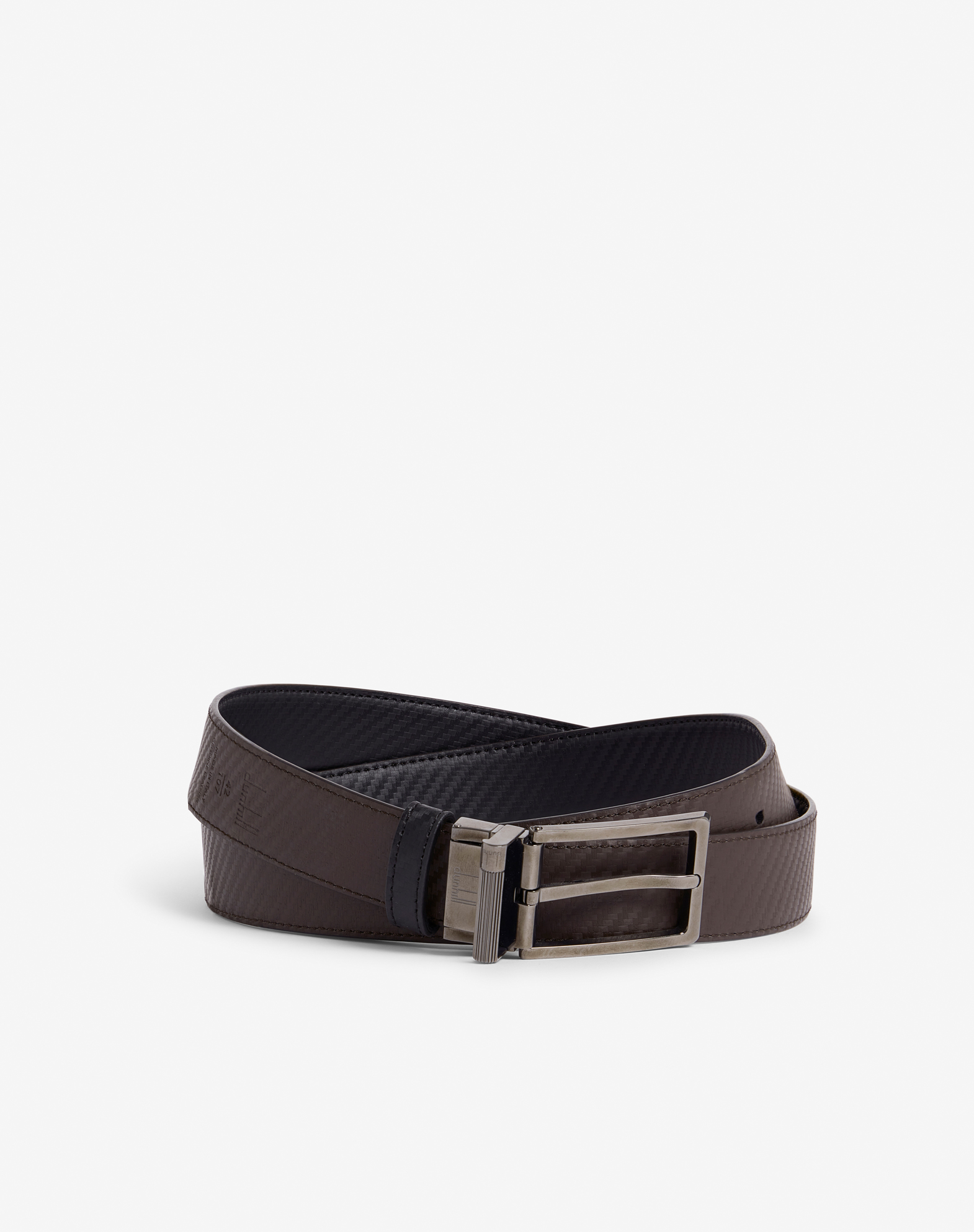 Dunhill Reversible 30mm Rounded Roller Buckle Chassis Leather Belt In Black