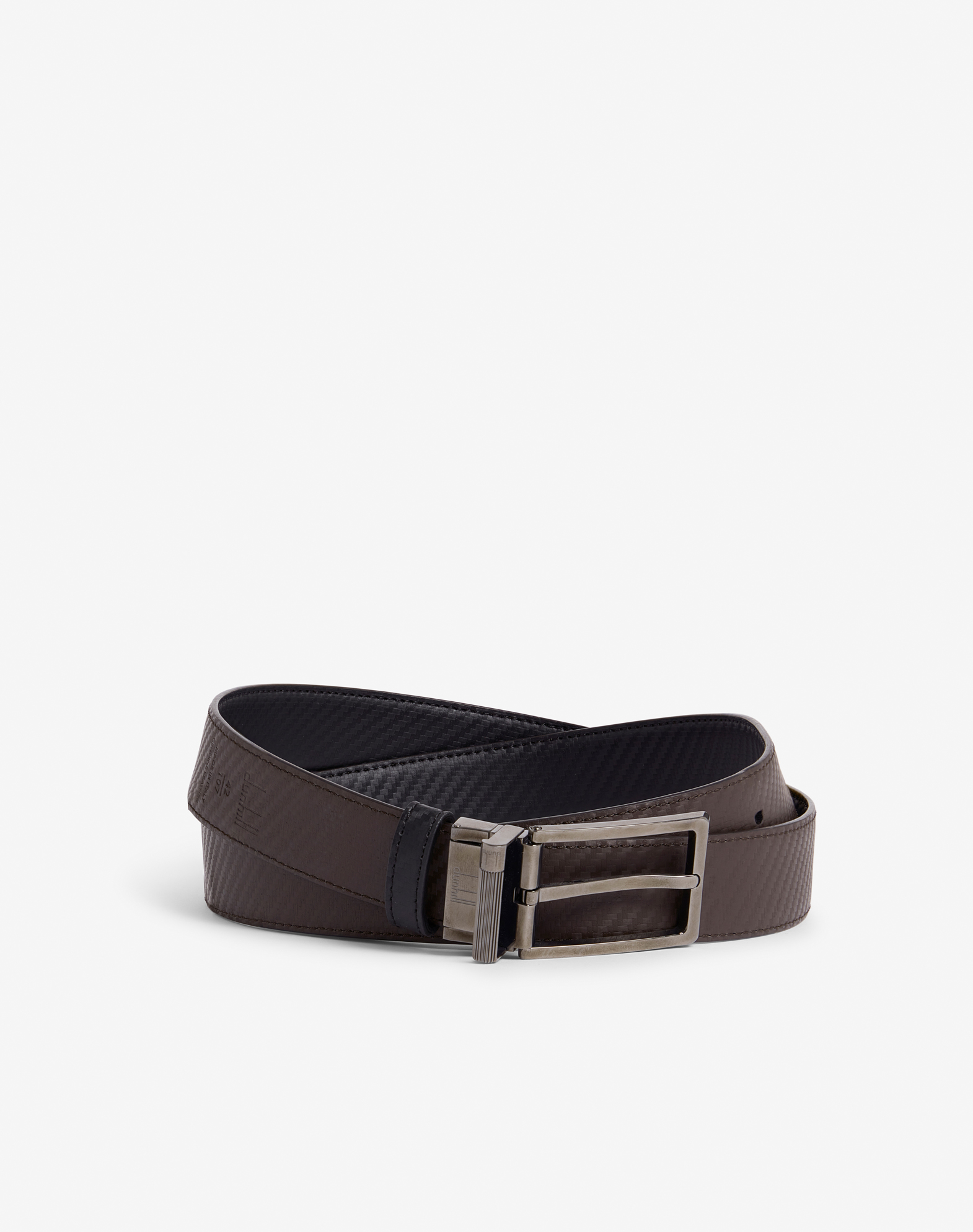 Shop Dunhill Reversible 30mm Rounded Roller Buckle Chassis Leather Belt In Black