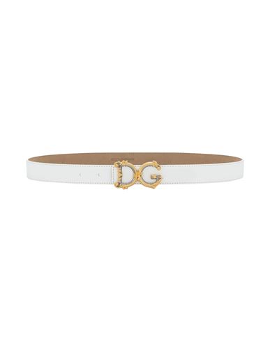 Shop Dolce & Gabbana Belt With Logo Dg Woman Belt White Size 38 Leather