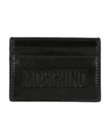 Moschino Embossed Logo Card Holder Woman Document Holder Black Size - Polyolefin