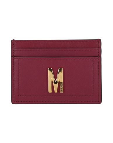 Shop Moschino M Logo Card Holder Woman Wallet Purple Size - Calfskin