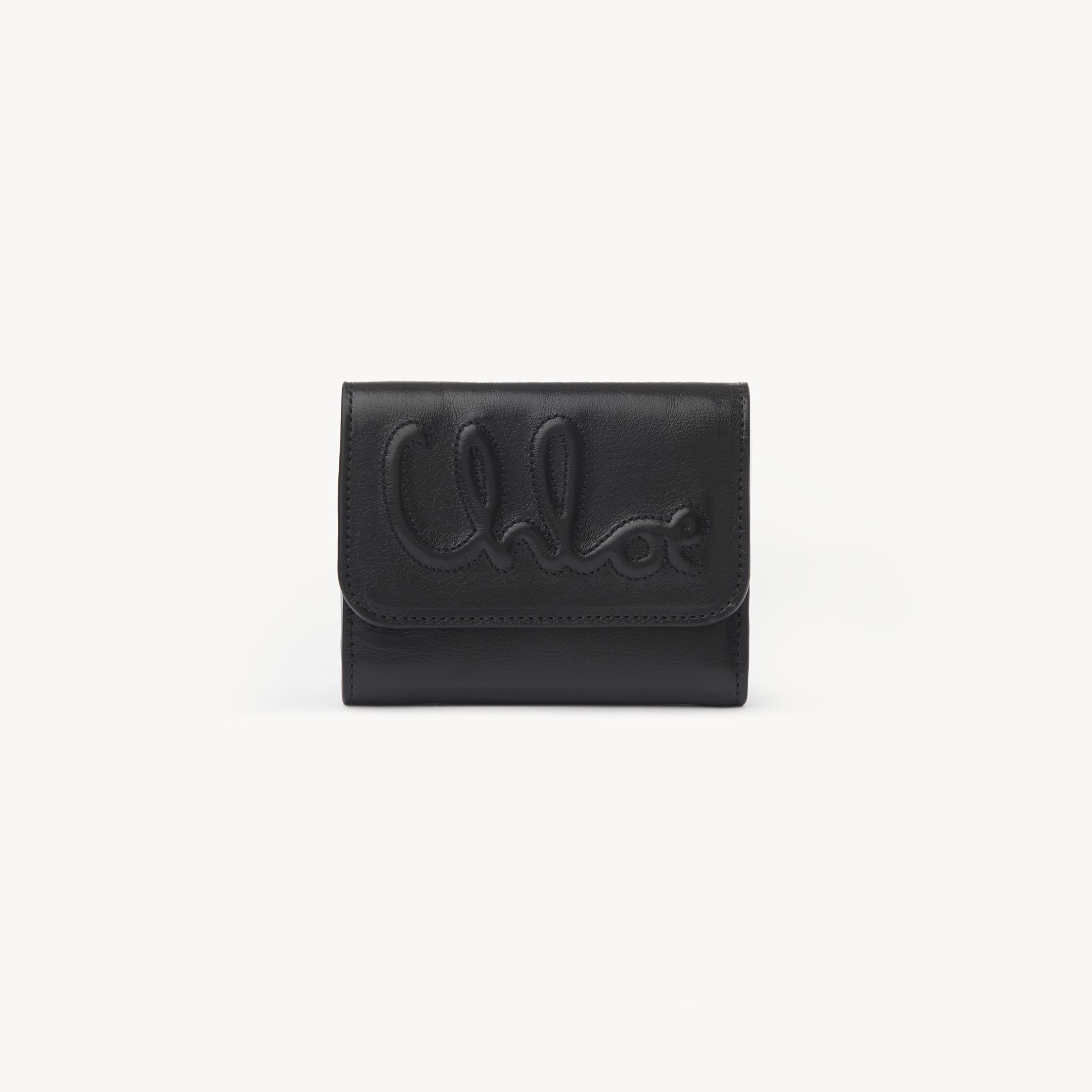 Chloé Small Three-fold Wallet In Black