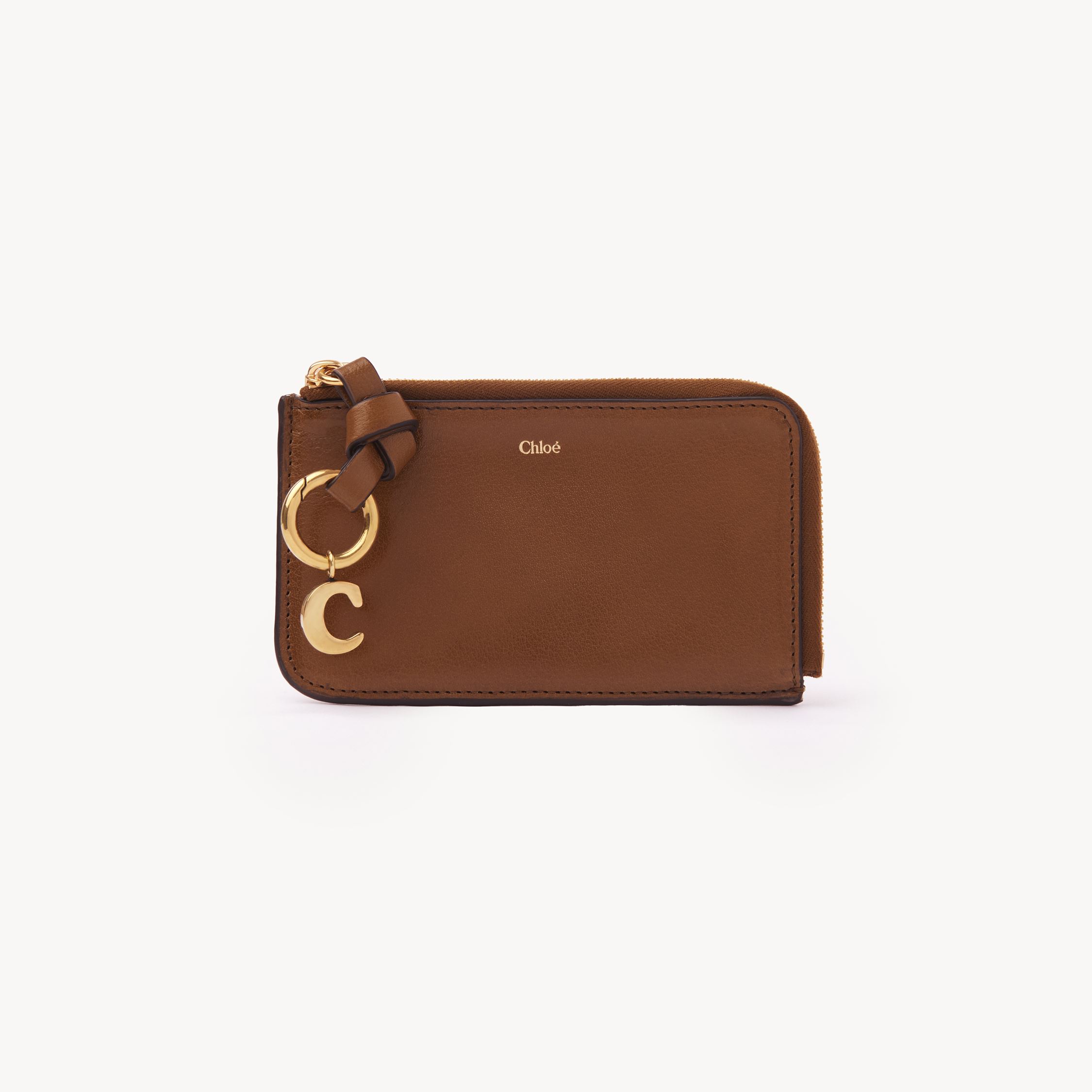 Chloé Petit Porte-cartes Et Monnaie Alphabet En Cuir Brillant Femme Brun Taille Onesize 100% Bubalus Bubal In Brown