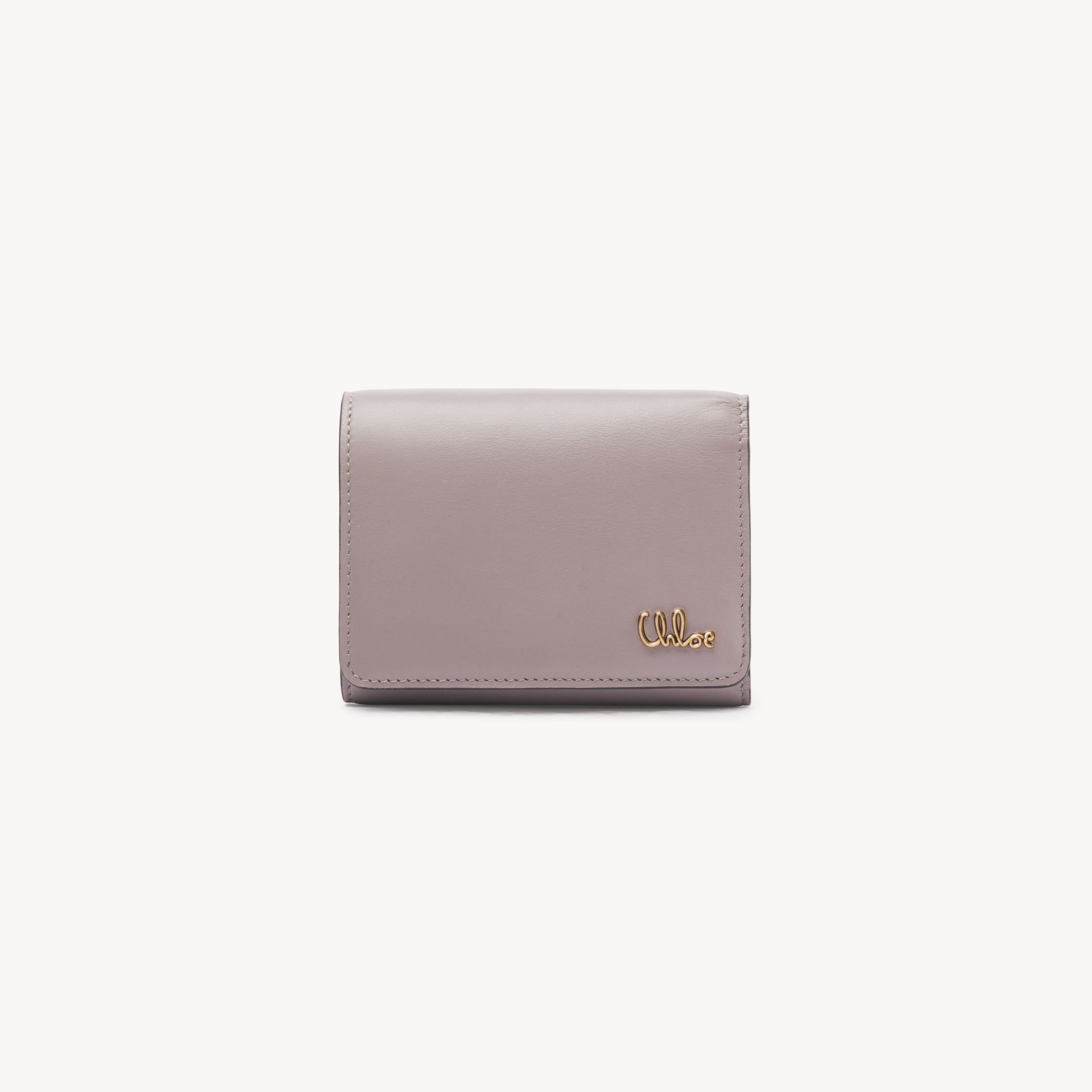 Chloé Petit Portefeuille À Trois Volets  Iconic En Cuir Brillant Femme Violet Taille Onesize 100% Cui In Purple