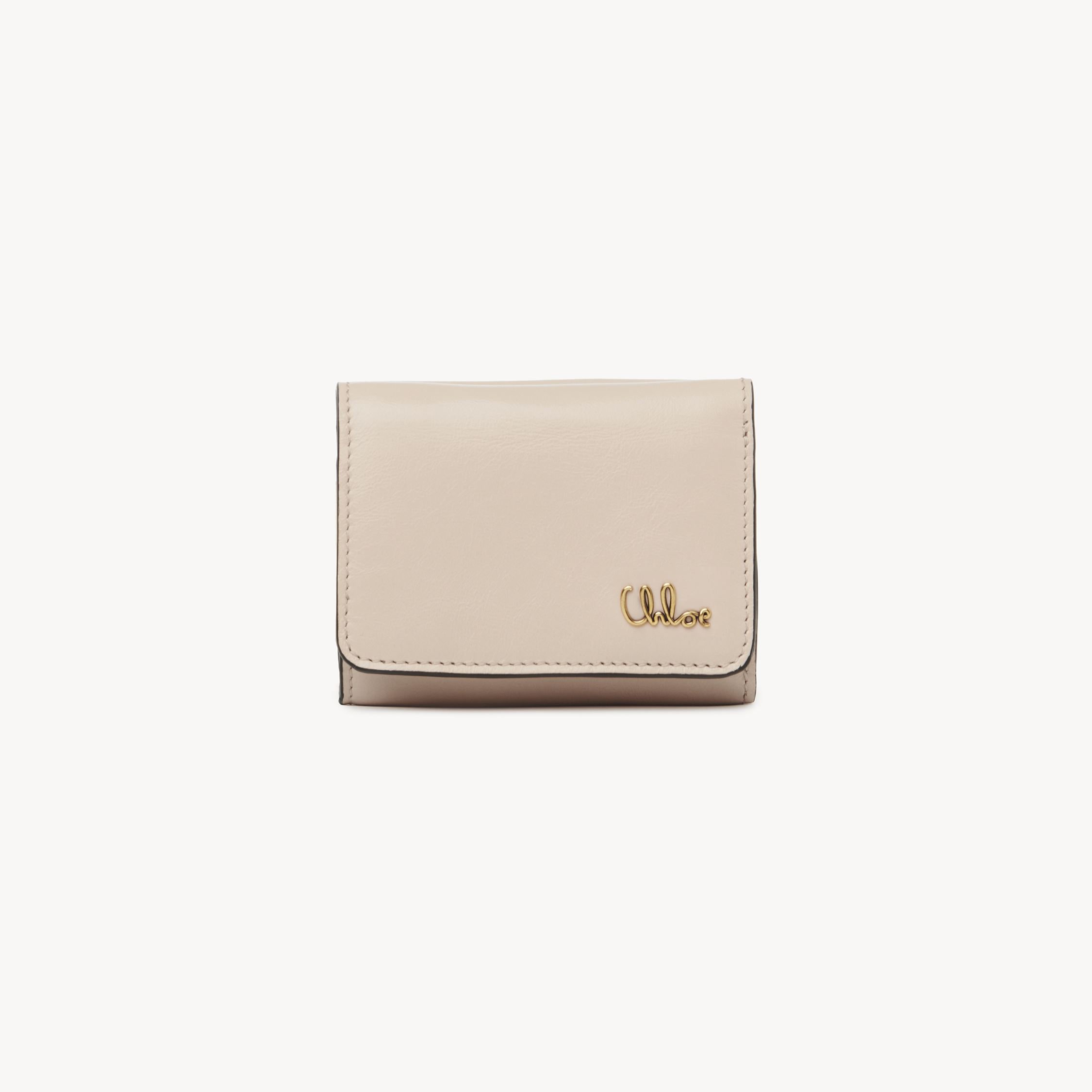 Chloé Mini Portefeuille À Trois Volets  Iconic En Cuir Brillant Femme Rose Taille Onesize 100% Cuir D In Pink