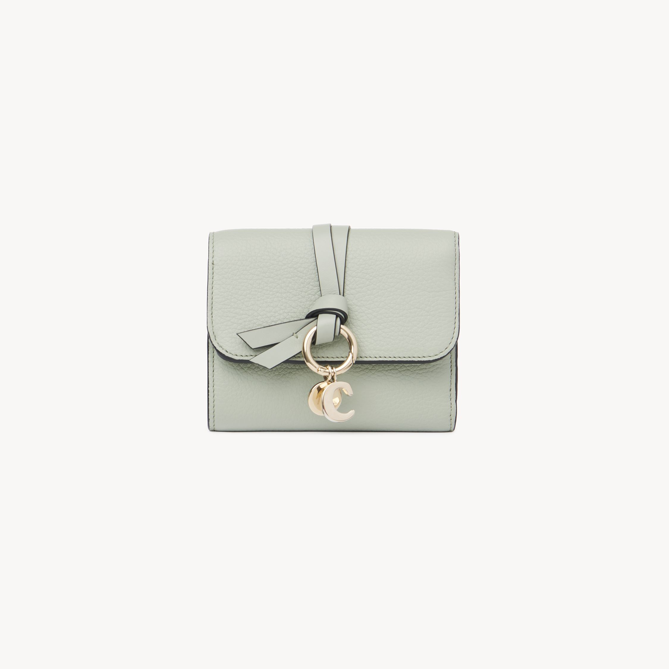 Chloé Petit Portefeuille À Trois Volets Alphabet En Cuir Grainé Femme Bleu Taille Onesize 100% Cuir De Vea In Blue