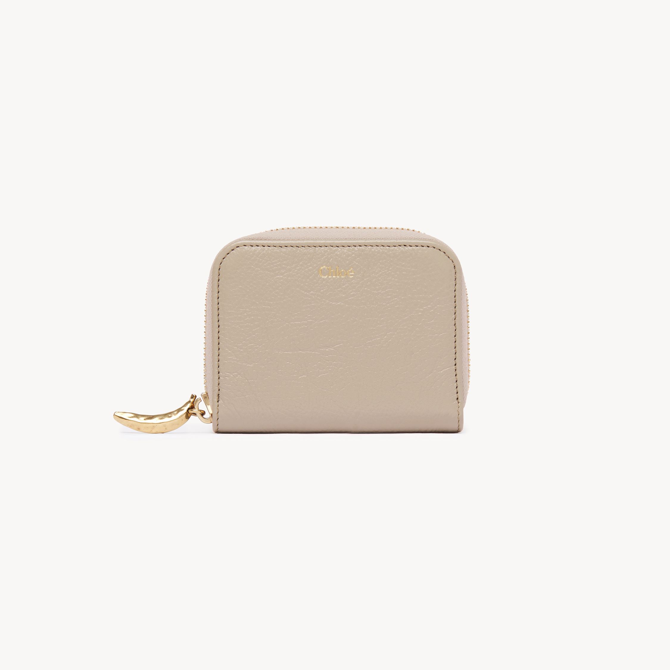 CHLOÉ BANANA ZIPPED COIN PURSE IN GRAINED LEATHER BROWN SIZE ONESIZE 100% CALF-SKIN LEATHER 