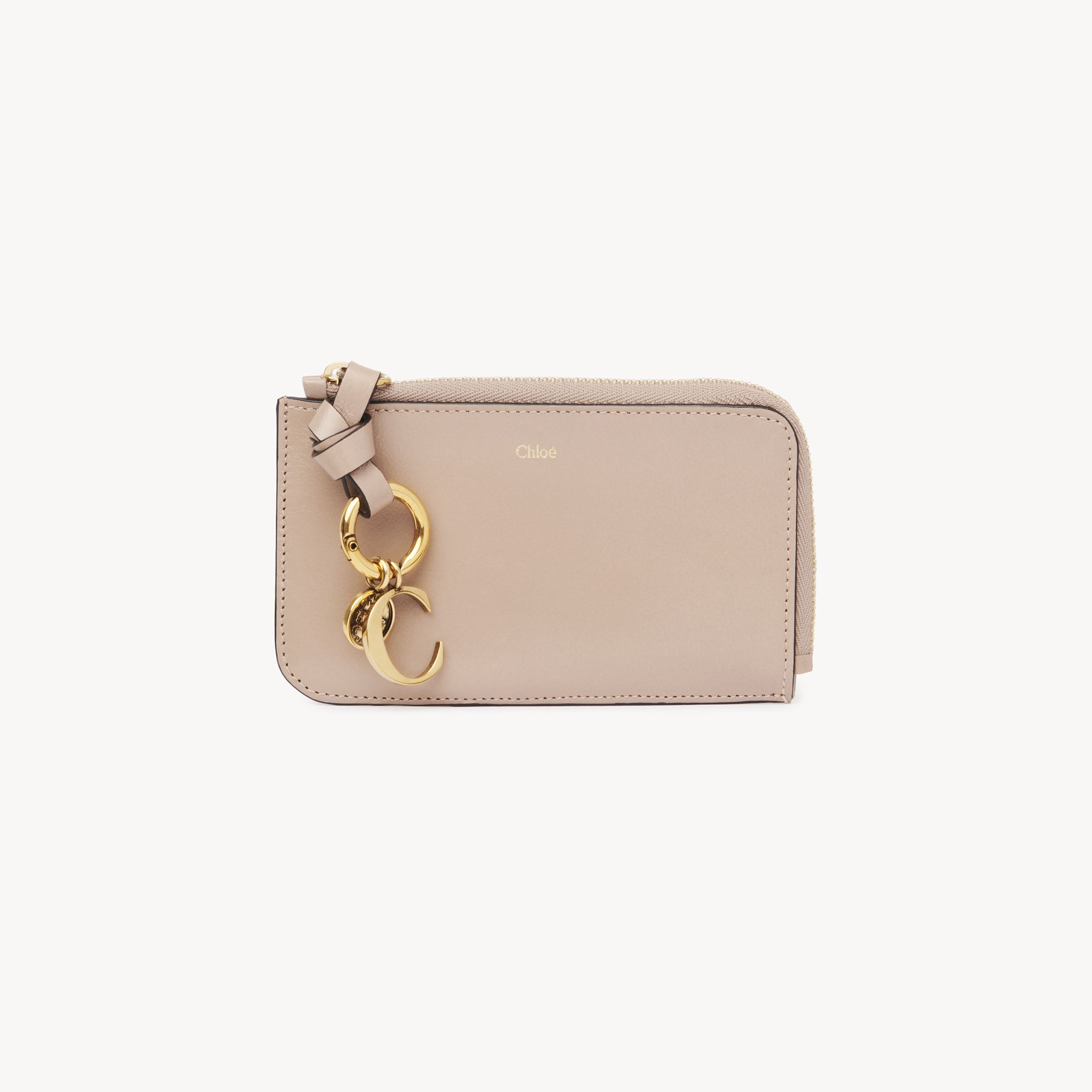 Chloé Alphabet Wallet In Shiny Leather Beige Size Onesize 100% Calf-skin Leather In Beige