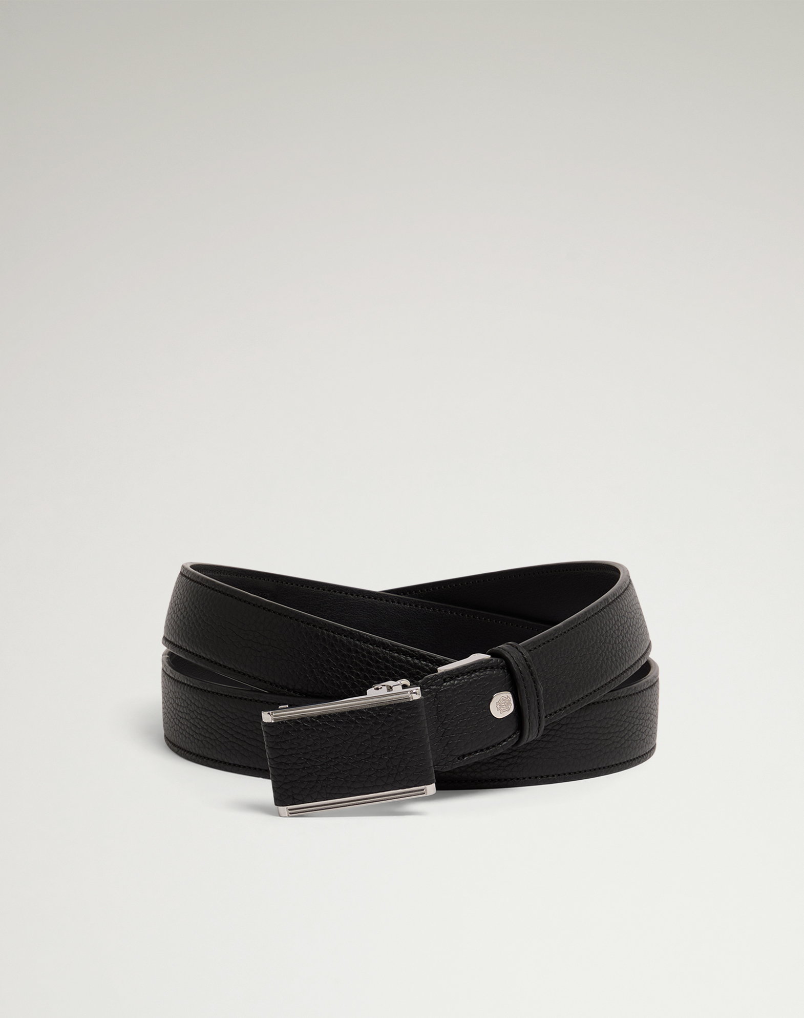 DUNHILL 32MM AUTOMATIC REED BUCKLE GRAIN LEATHER BELT
