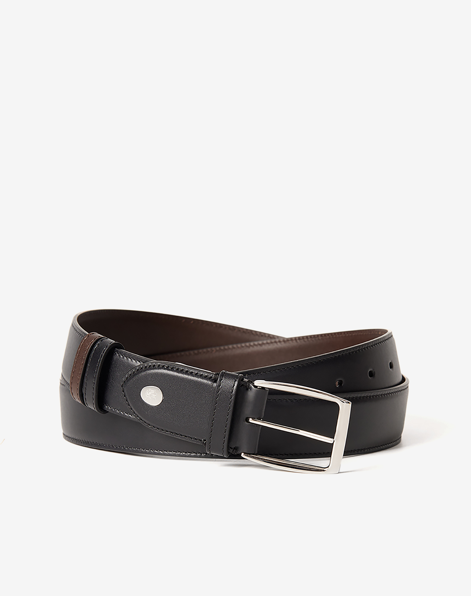 DUNHILL REVERSIBLE 32MM RECTANGULAR SMOOTH LEATHER BELT
