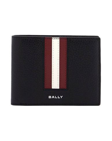 Bally Leather Wallet With Textured Design Block In Black