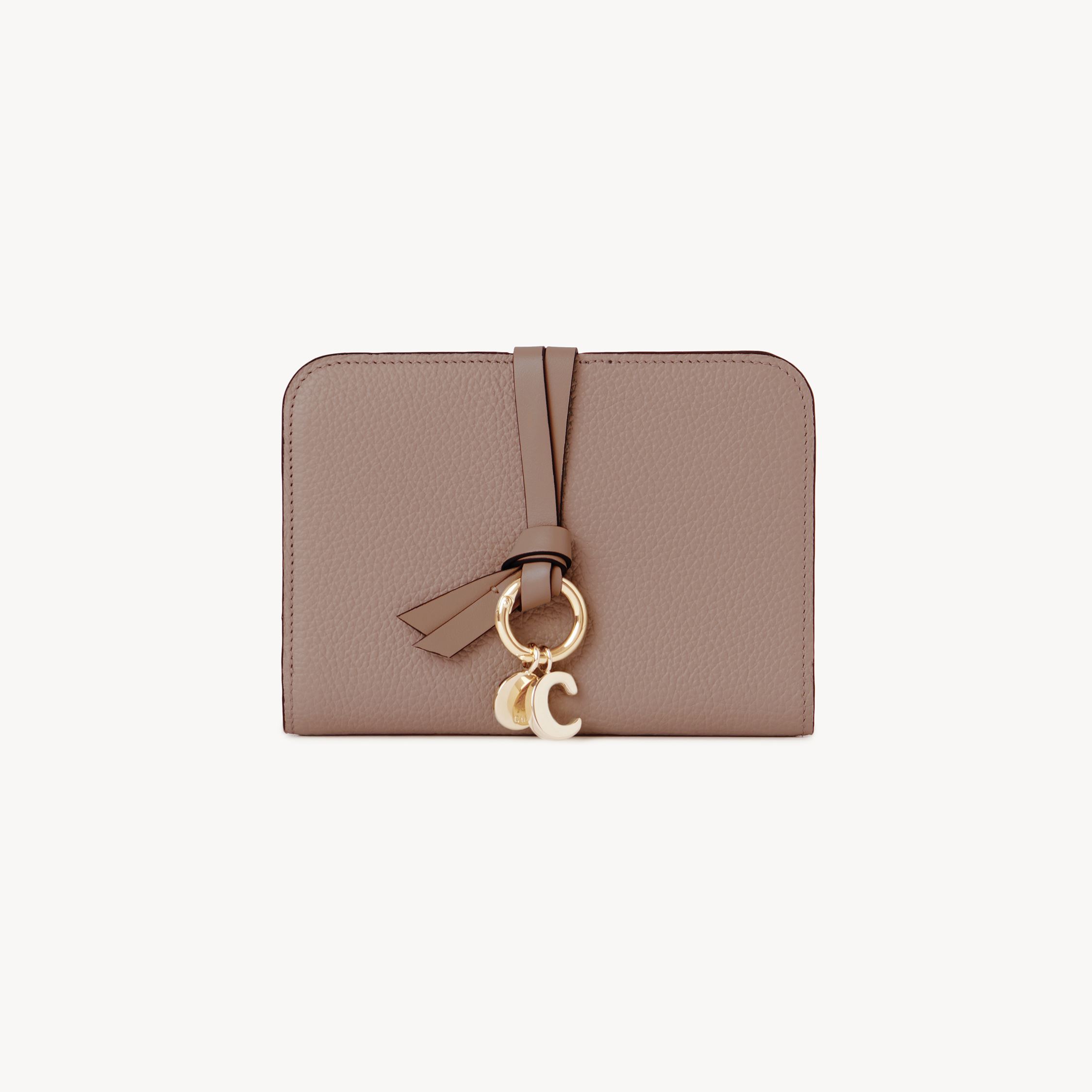 Chloé Portefeuille À Deux Volets Alphabet En Cuir Grainé Femme Rose Taille Onesize 100% Cuir De Veau In Brown
