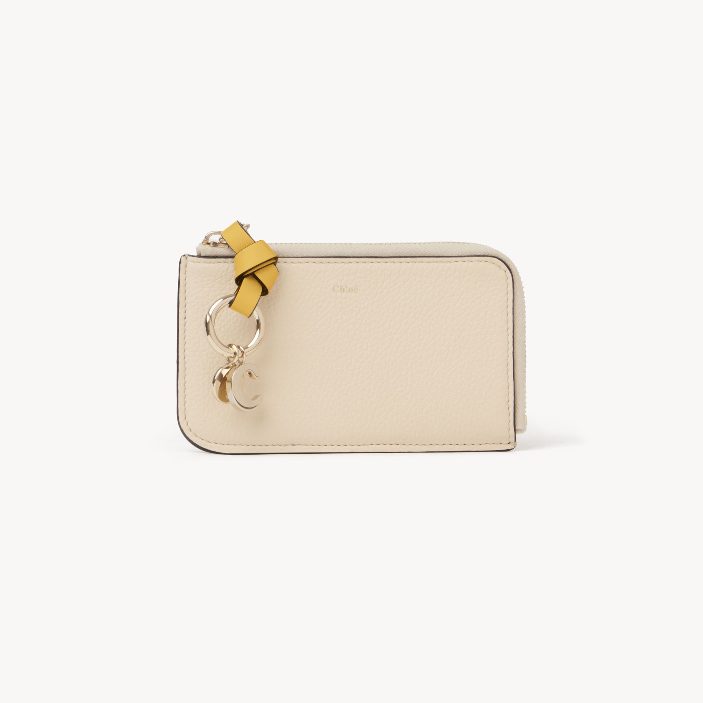 Chloé Alphabet Purse In Grained Leather Beige Size Onesize 100% Calf-skin Leather