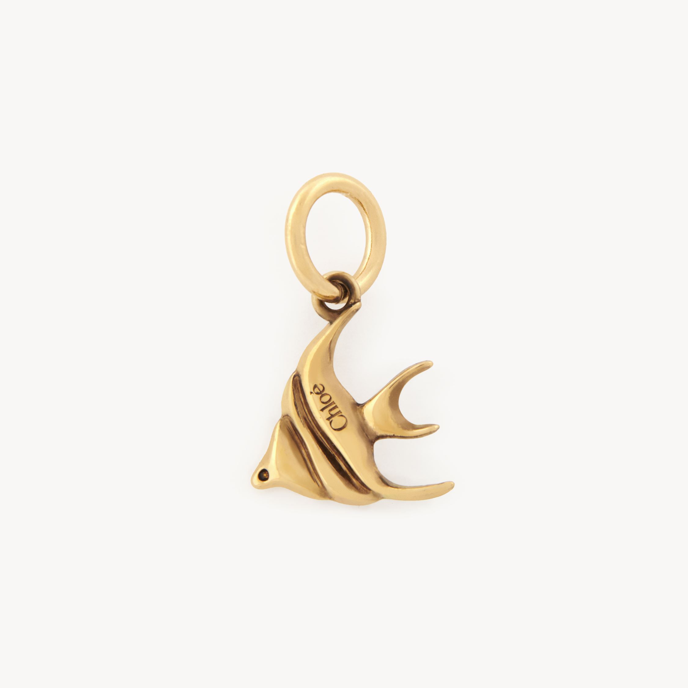 Chloé Alphabet Fish Charm In Brass Gold Size Onesize 100% Brass