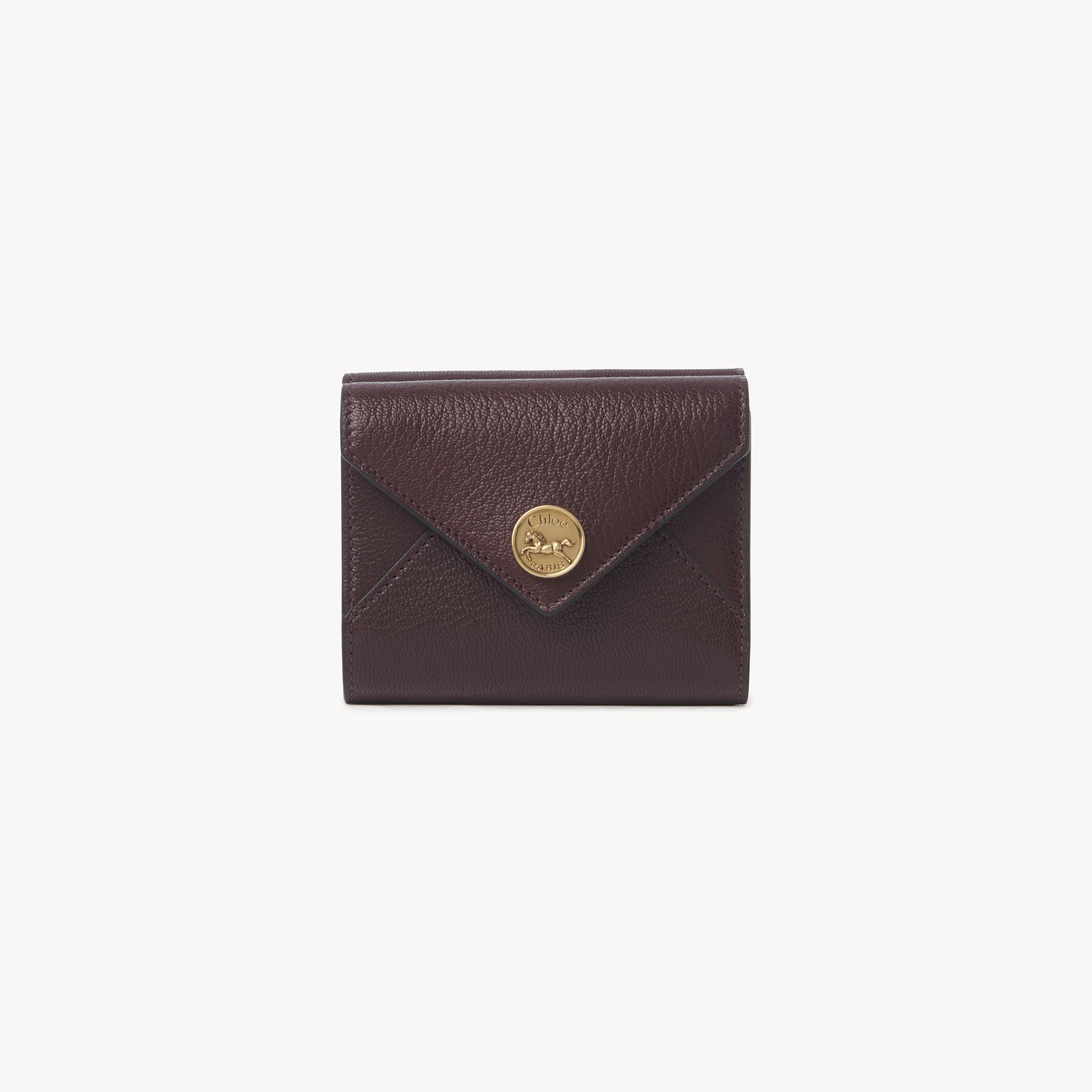 Chloé Small Envelope Tri-fold In Grained Leather Red Size Onesize 100% Goatskin In Red