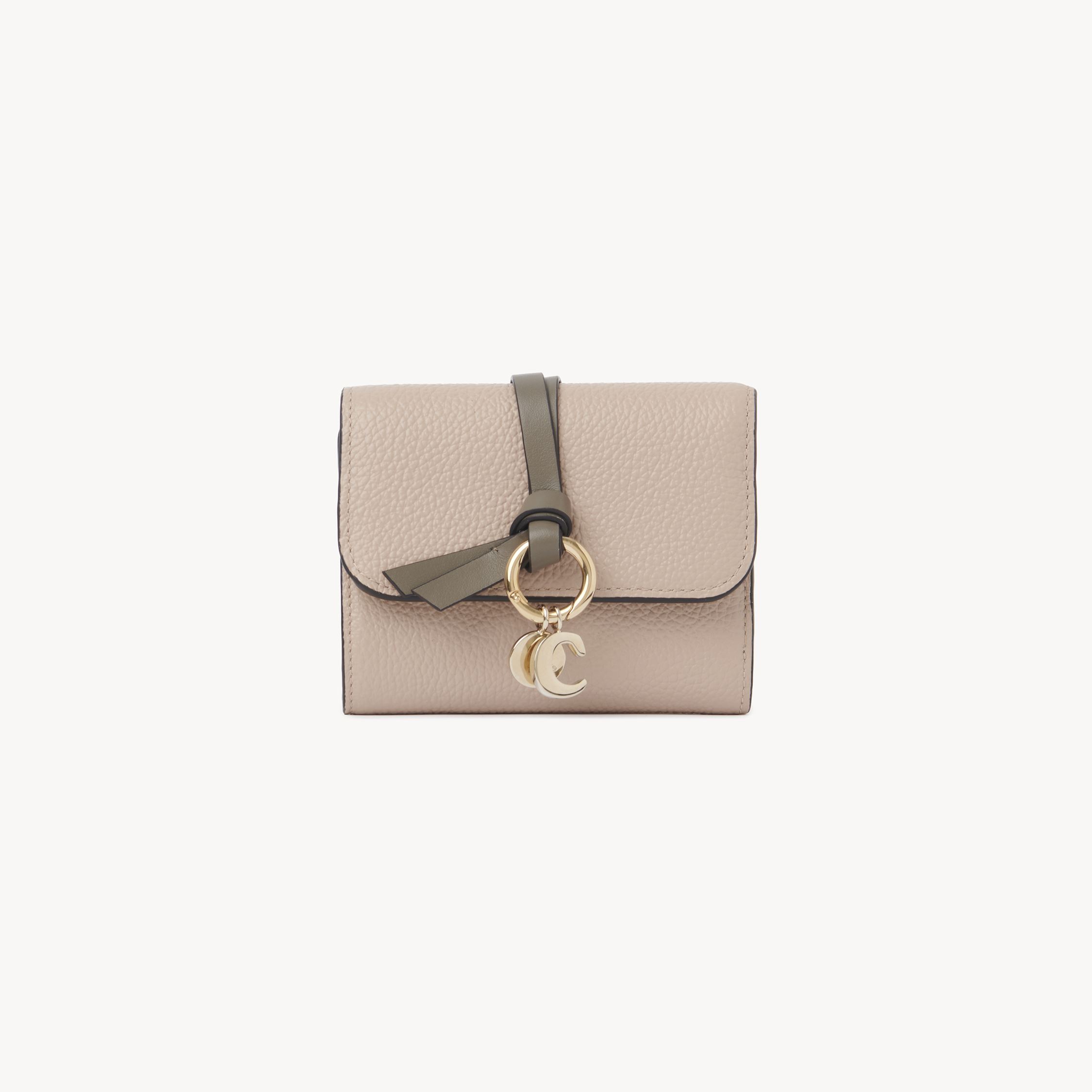 Chloé Small Alphabet Tri-fold In Grained Leather Pink Size Onesize 100% Calf-skin Leather In Pink