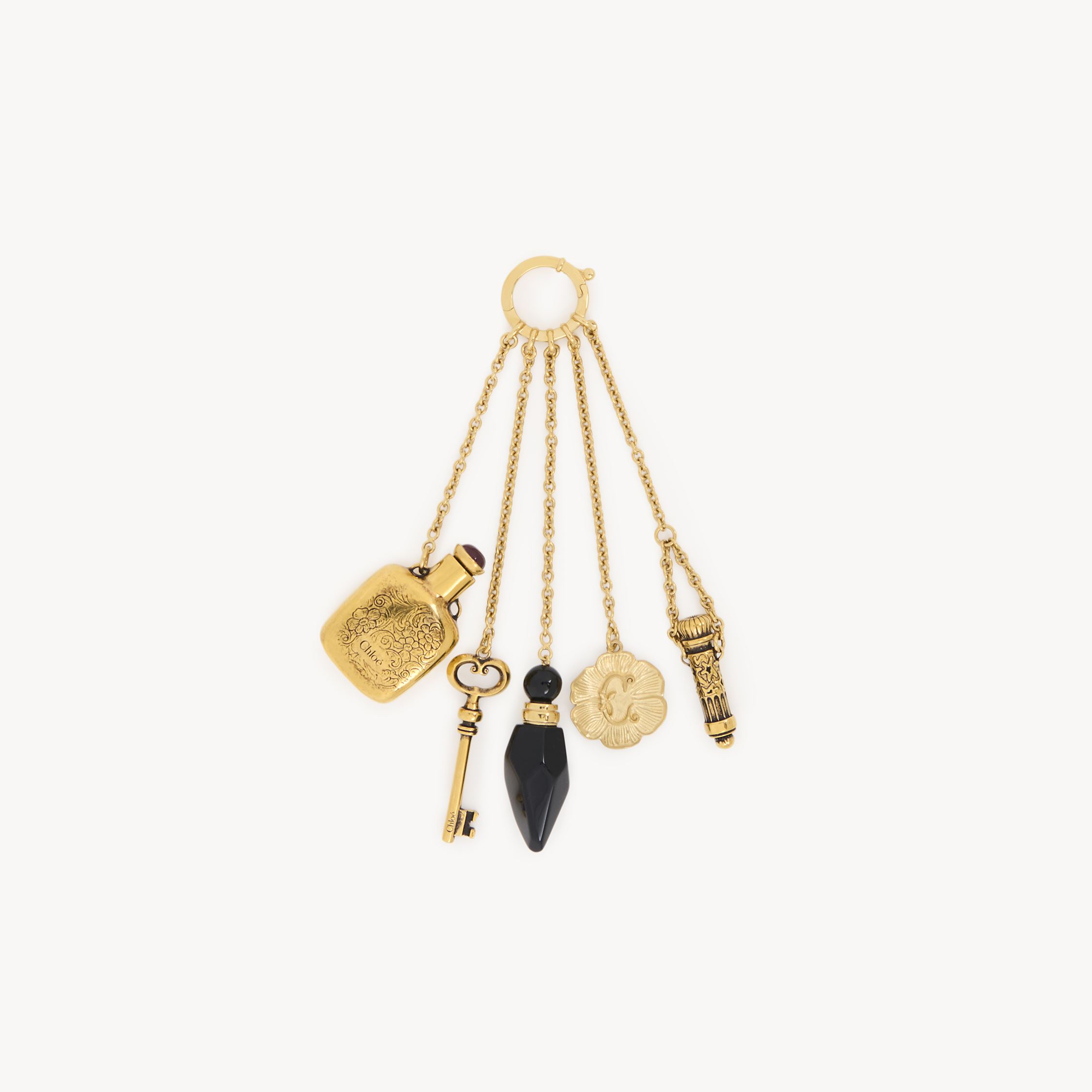 Chloé The Château Treasures Charm In Brass & Resin Gold Size Onesize 100% Brass In Gold