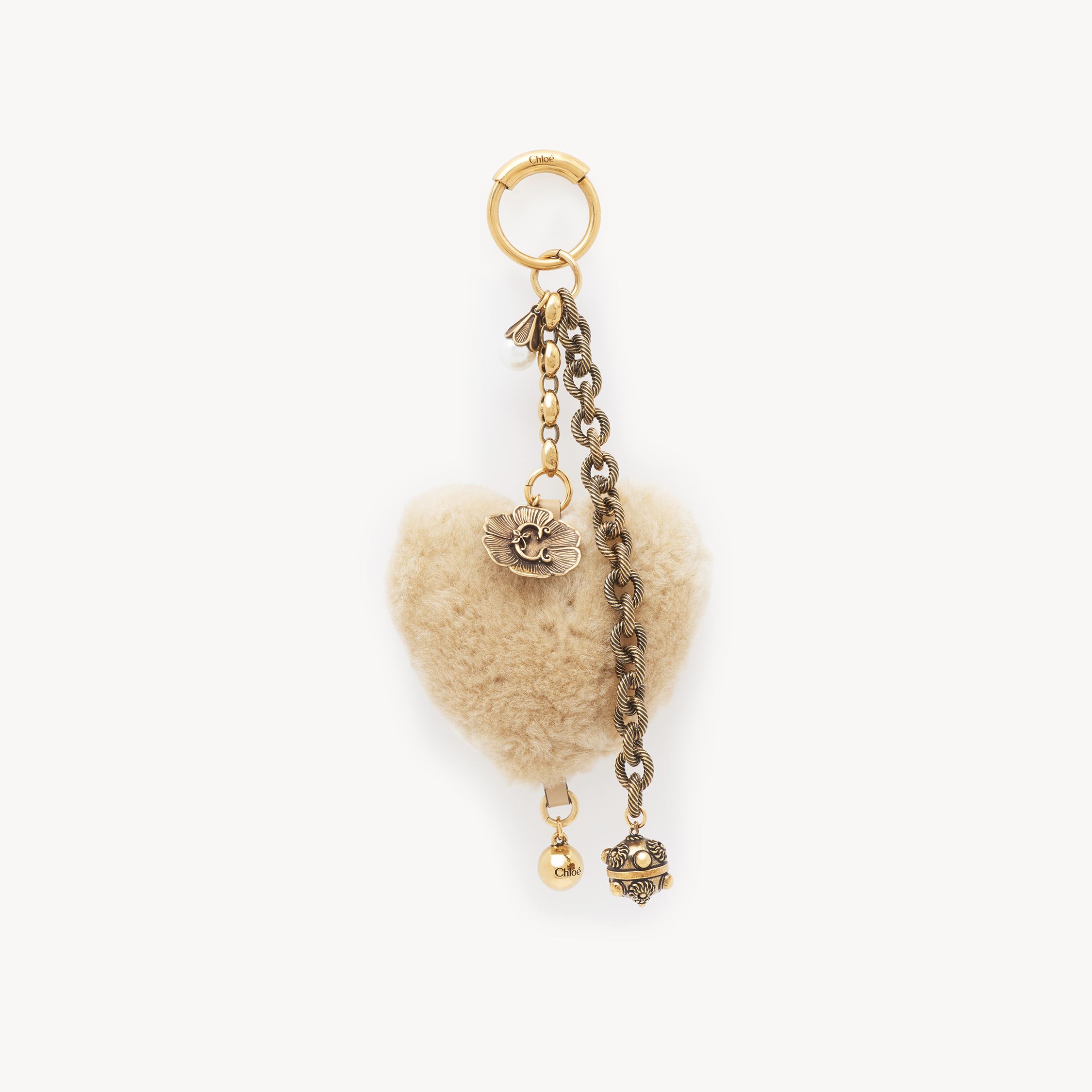 Chloé Symbols Heart Bag Charm In Gold