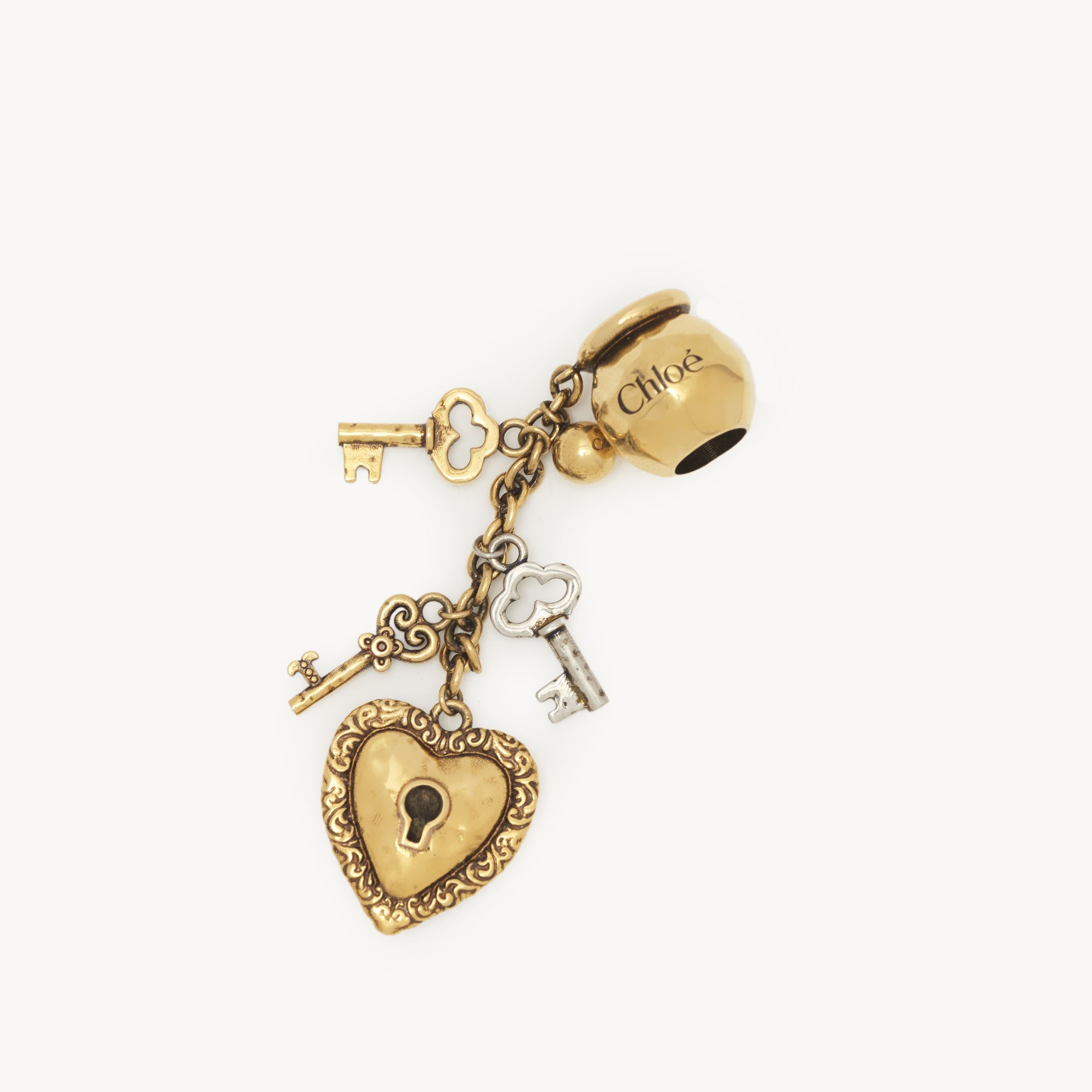 Chloé Sphere Key Dice Charm For Bracelet Bag In Brass Gold Size Onesize 95% Brass, 5% Tpe - Thermoplastic  In Gold