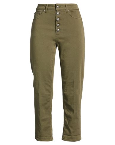 Dondup Woman Pants Military Green Size 29 Cotton, Elastomultiester, Elastane In Green