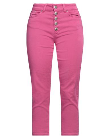 Dondup Woman Denim Pants Fuchsia Size 26 Cotton, Elastomultiester, Elastane In Pink