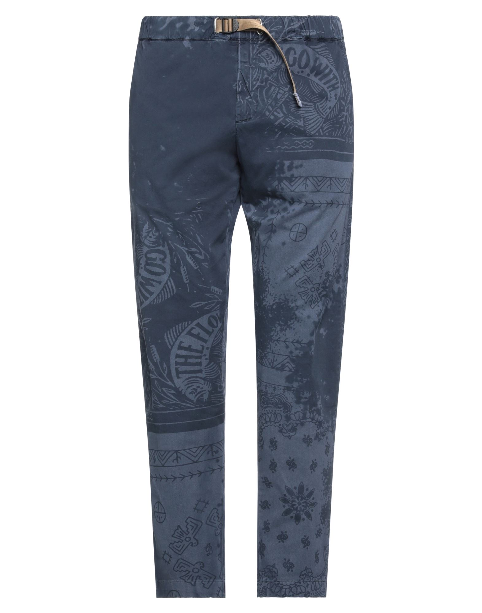 White Sand Pants In Navy Blue