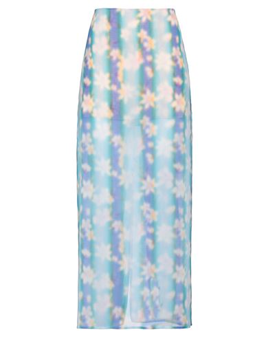 Shop Nina Ricci Woman Maxi Skirt Sky Blue Size 6 Polyester