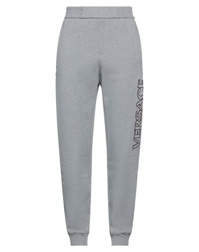 Versace Man Pants Grey Size L Cotton, Elastane