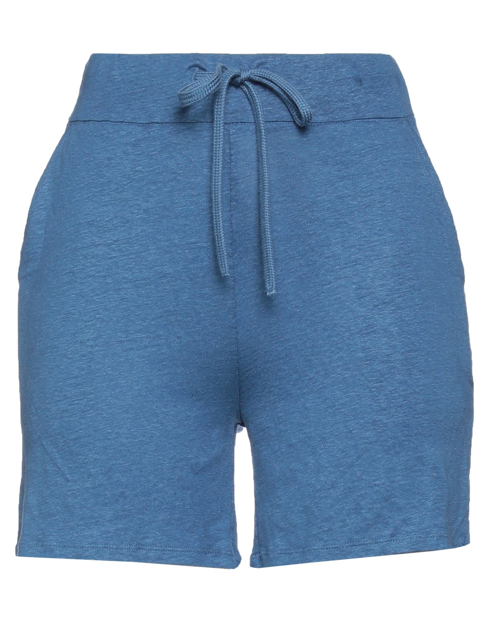 Majestic Filatures Woman Shorts & Bermuda Shorts Slate Blue Size 3 Linen, Elastane
