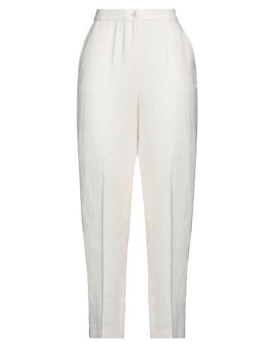Caractere Caractère Woman Pants Ivory Size 10 Linen, Viscose In White