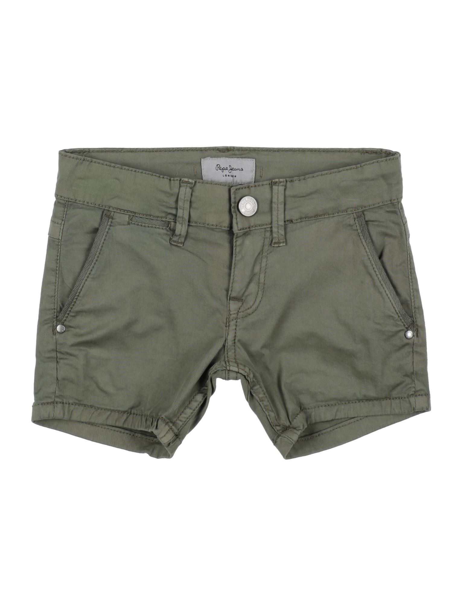 Pepe Jeans Kids'  Toddler Boy Shorts & Bermuda Shorts Military Green Size 6 Cotton, Elastane