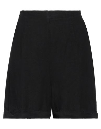 Caractere Caractère Woman Shorts & Bermuda Shorts Black Size 6 Linen