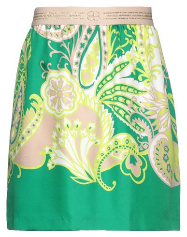 True Royal Woman Mini Skirt Green Size 8 Silk