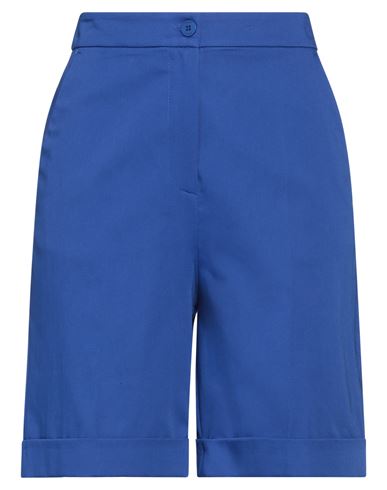 Caractere Caractère Woman Shorts & Bermuda Shorts Bright Blue Size 6 Cotton, Polyester, Elastane