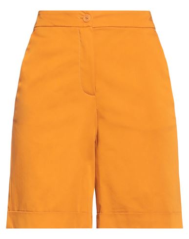 Caractere Caractère Woman Shorts & Bermuda Shorts Ocher Size 8 Cotton, Polyester, Elastane In Brown