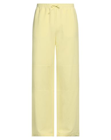 Roberto Collina Man Pants Yellow Size M Viscose, Linen