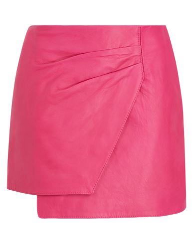 8 By Yoox Leather Wrap Mini Skirt Woman Mini Skirt Magenta Size 2 Lambskin