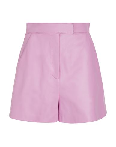8 By Yoox Leather High-waist Bermuda Shorts Woman Shorts & Bermuda Shorts Pink Size 12 Lambskin