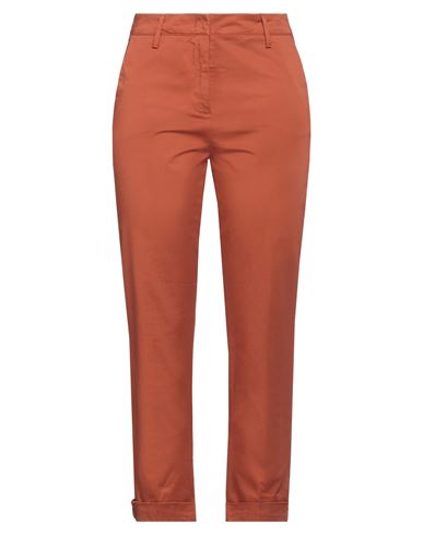 Manila Grace Woman Pants Rust Size 4 Cotton, Elastane In Red