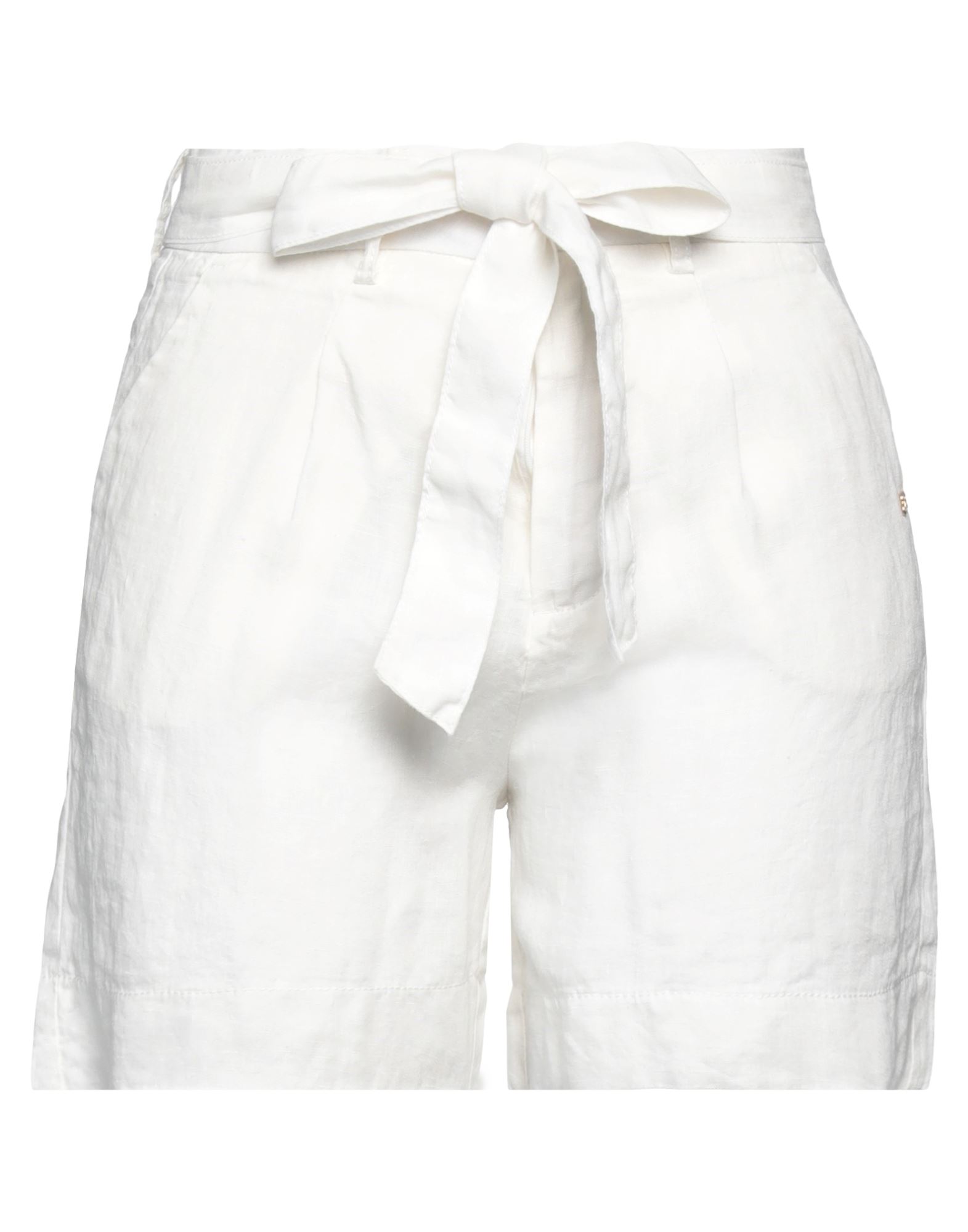 Yes Zee By Essenza Woman Shorts & Bermuda Shorts Ivory Size Xs Linen In White