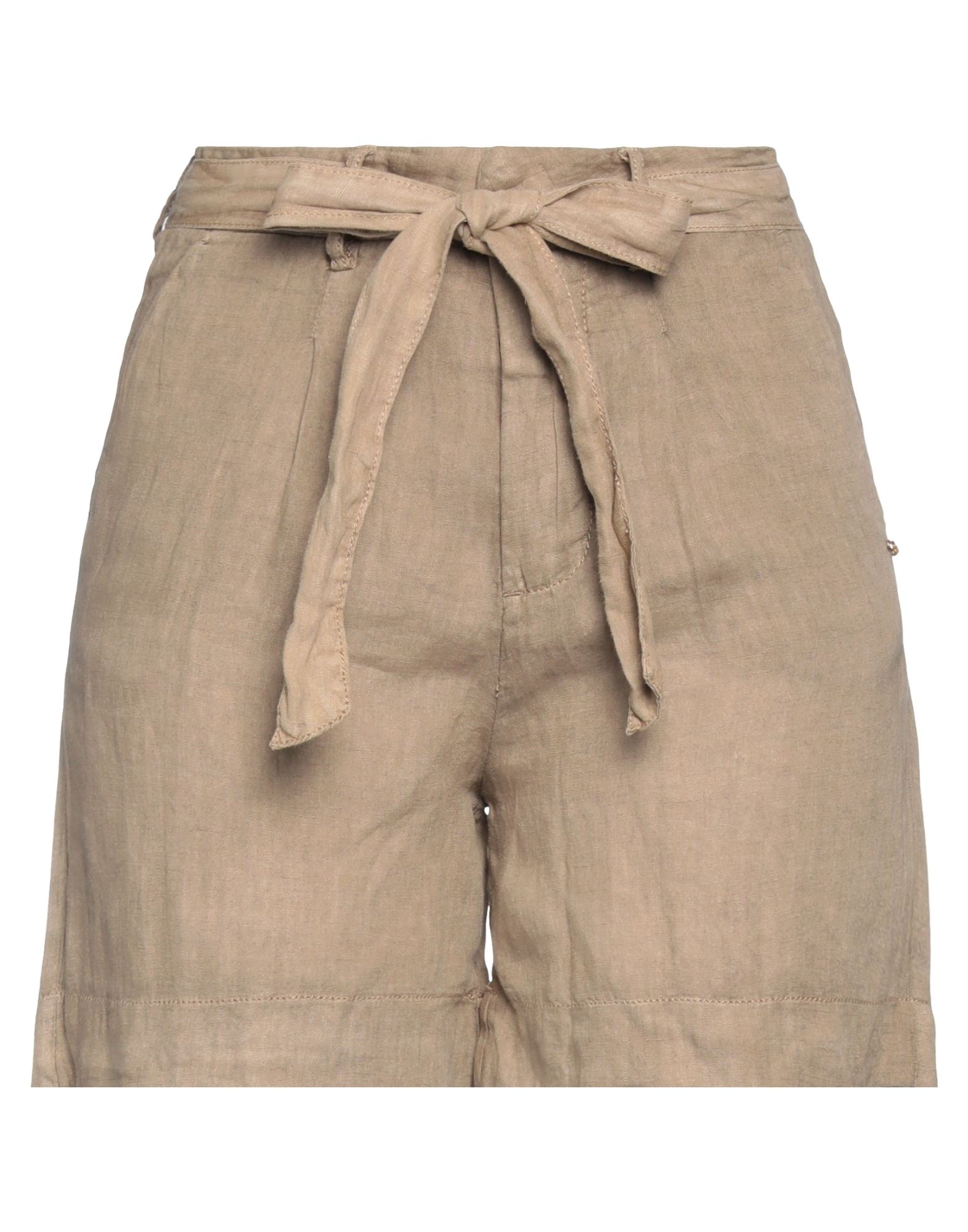 Yes Zee By Essenza Woman Shorts & Bermuda Shorts Camel Size Xs Linen In Beige